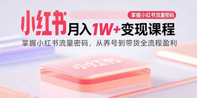 小红书月入1W+变现课程：掌握小红书流量密码，从养号到带货全流程盈利-徐小晨博客