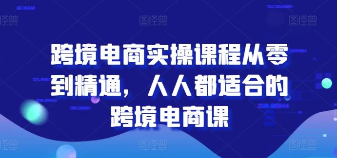 跨境电商实操课程从零到精通，人人都适合的跨境电商课-徐小晨博客