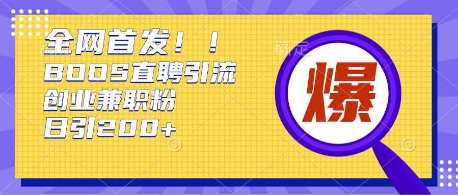 通过Boss直聘，每天轻松钓到200+多条创业大鱼的秘籍【揭秘】-徐小晨博客