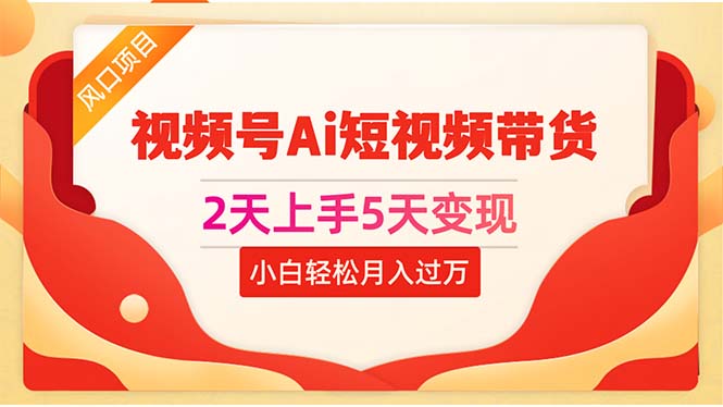 2天上手5天变现视频号Ai短视频带货0粉丝0基础小白轻松月入过万-徐小晨博客