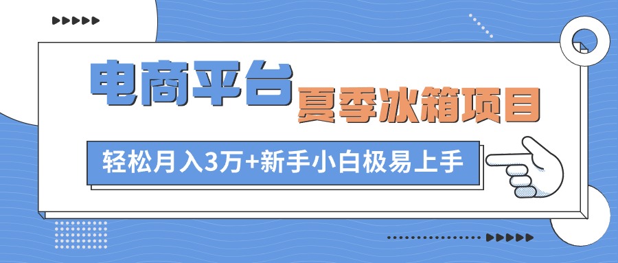 电商平台夏季冰箱项目，轻松月入3万+，新手小白极易上手-徐小晨博客