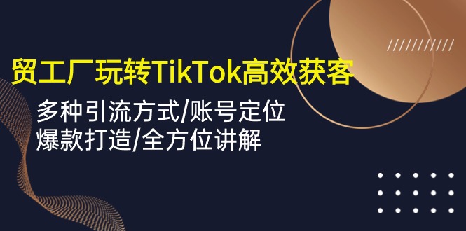 外贸工厂玩转TikTok高效获客，多种引流方式/账号定位/爆款打造/全方位讲解-徐小晨博客