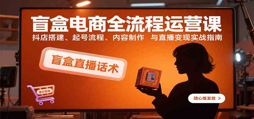 盲盒电商全流程运营课：抖店搭建、起号流程、内容制作与直播变现实战指南-徐小晨博客