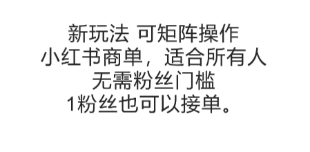 可矩阵操作，小红书商单新玩法，适合所有人，无需粉丝门槛，1粉丝也可以接单-徐小晨博客