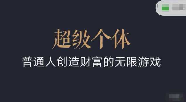 超级个体2024-2025翻盘指南，普通人创造财富的无限游戏-徐小晨博客