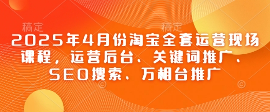 2025年4月份淘宝全套运营现场课程，运营后台、关键词推广、SEO搜索、万相台推广-徐小晨博客