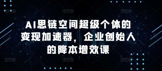 AI思链空间超级个体的变现加速器，企业创始人的降本增效课-徐小晨博客