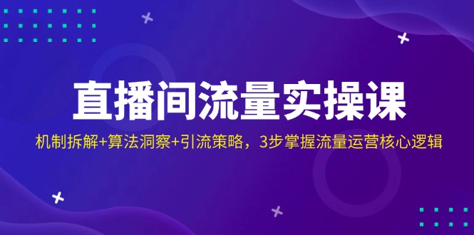 直播间流量实操课：机制拆解+算法洞察+引流策略，3步掌握流量运营核心逻辑-徐小晨博客