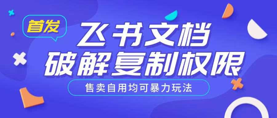 首发飞书文档破解复制权限，售卖自用均可暴力玩法-徐小晨博客