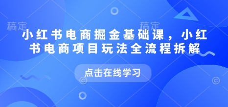 小红书电商掘金课，小红书电商项目玩法全流程拆解（更新5月）-徐小晨博客