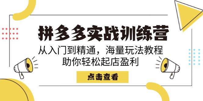 拼多多实战训练营，从入门到精通，海量玩法教程，助你轻松起店盈利-徐小晨博客