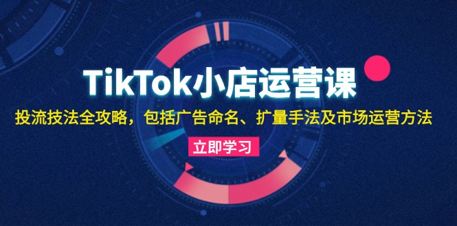 TikTok小店运营课：投流技法全攻略，包括广告命名 扩量手法及市场运营方法-徐小晨博客
