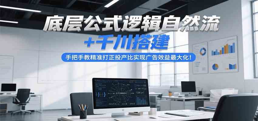 底层公式逻辑自然流+千川搭建，手把手教精准打正投产比实现广告效益最大化！-徐小晨博客