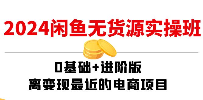 2024闲鱼-无货源实操班：0基础+进阶版，离变现最近的电商项目（15节）-徐小晨博客