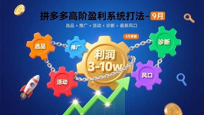 拼多多高阶盈利系统打法-9月：选品+推广+活动+诊断+最新风口，月利润3-10w-徐小晨博客