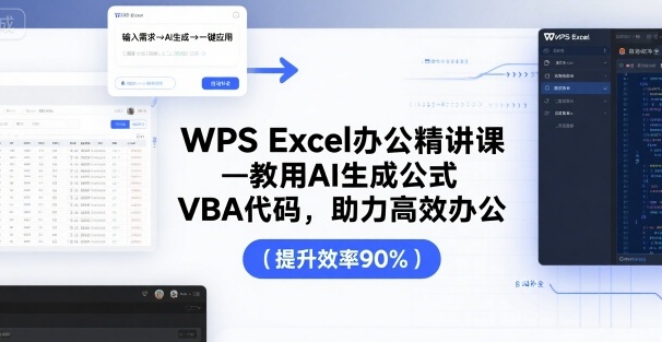 WPS Excel办公精讲课，教用 AI 生成公式，VBA 代码，助力高效办公-徐小晨博客