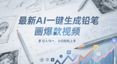 最新AI一键生成铅笔画爆款视频，多平台分发，日 入1k+，小白轻松上手【揭秘】-徐小晨博客