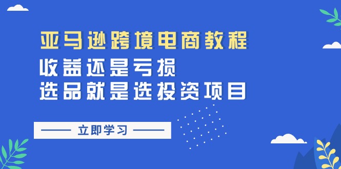 亚马逊跨境电商教程：收益还是亏损！选品就是选投资项目-徐小晨博客