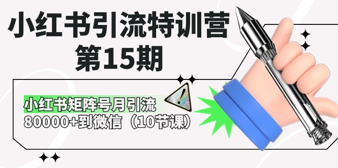 小红书引流特训营-第15期，小红书矩阵号月引流80000+到微信（10节课）-徐小晨博客