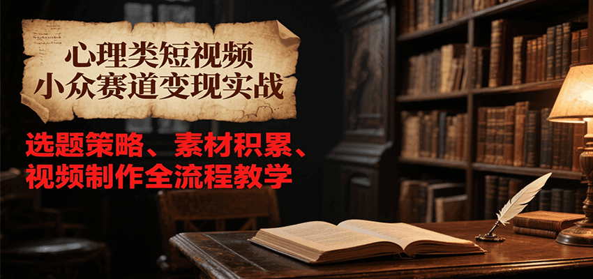 心理类短视频小众赛道变现实战，选题策略、素材积累、视频制作全流程教学-徐小晨博客