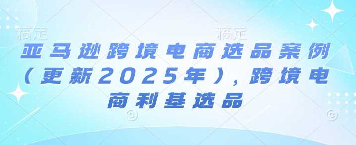 亚马逊跨境电商选品案例(更新2025年)，跨境电商利基选品-徐小晨博客