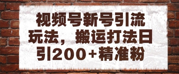 视频号新号引流玩法，搬运打法日引200+精准粉，可矩阵放大【揭秘】-徐小晨博客