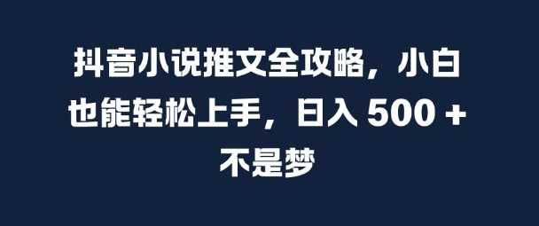抖音小说推文全攻略，小白也能轻松上手，日入 5张+ 不是梦【揭秘】-徐小晨博客
