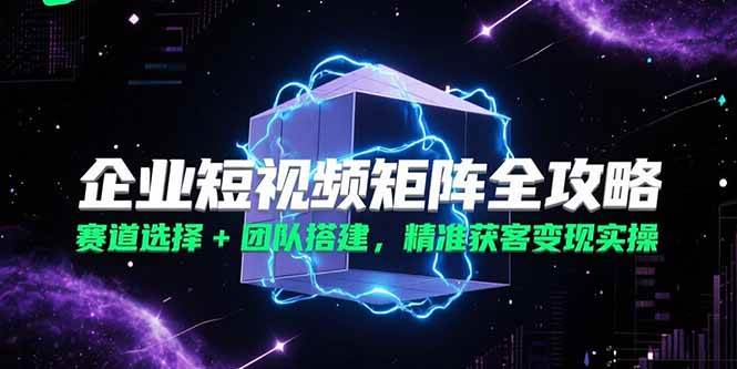 企业短视频矩阵全攻略，赛道选择+团队搭建，精准获客变现实操-徐小晨博客