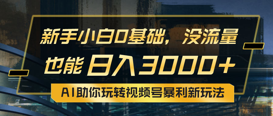 小白0基础，没流量也能日入3000+：AI助你玩转视频号暴利新玩法-徐小晨博客
