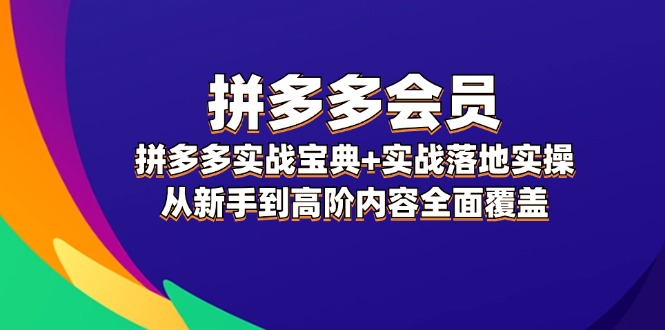 拼多多 会员，拼多多实战宝典+实战落地实操，从新手到高阶内容全面覆盖-徐小晨博客