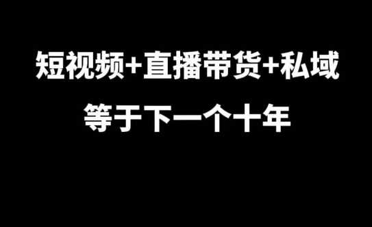 短视频+直播带货+私域等于下一个十年，大佬7年实战经验总结-徐小晨博客