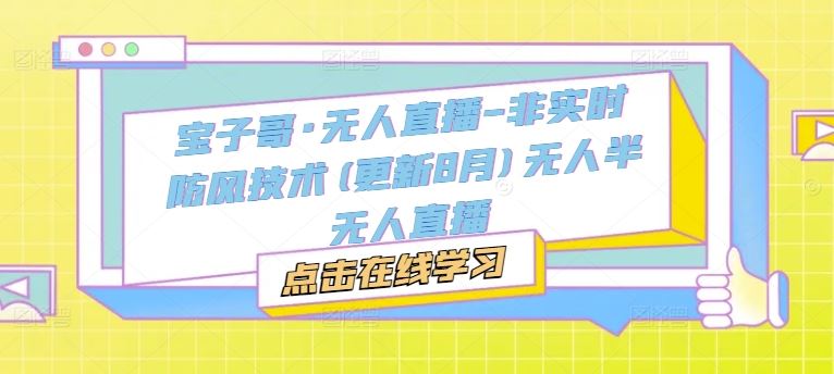 宝子哥·无人直播-非实时防风技术(更新8月)无人半无人直播-徐小晨博客