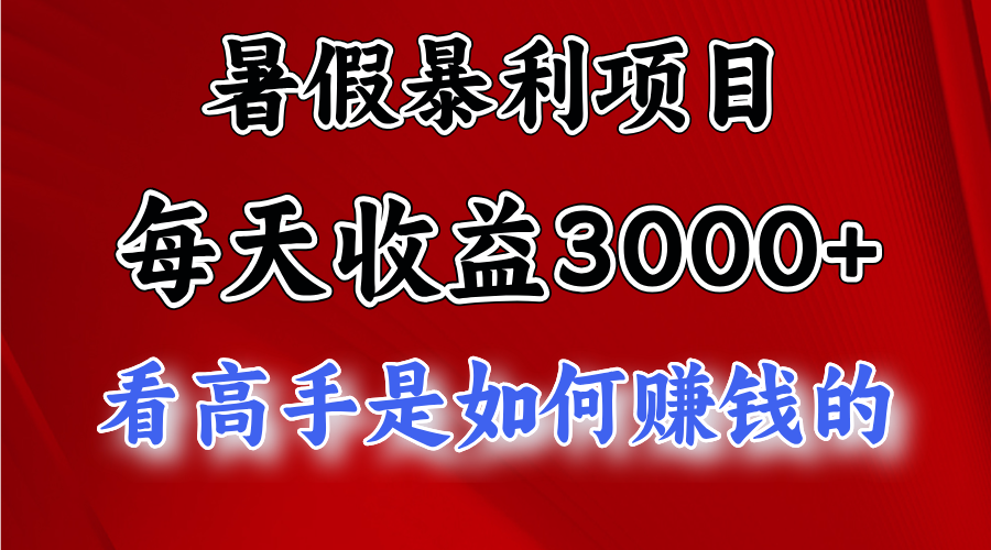 暑假暴利项目，每天收益3000+ 努努力能达到5000+，暑假大流量来了-徐小晨博客