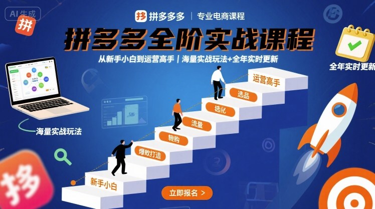 拼多多全阶实战课程，从新手小白到运营高手，海量实战玩法+全年实时更新【2025年9月更新】-徐小晨博客