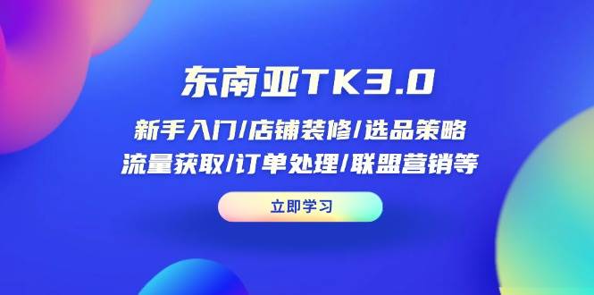 东南亚TK3.0：新手入门/店铺装修/选品策略/流量获取/订单处理/联盟营销等-徐小晨博客