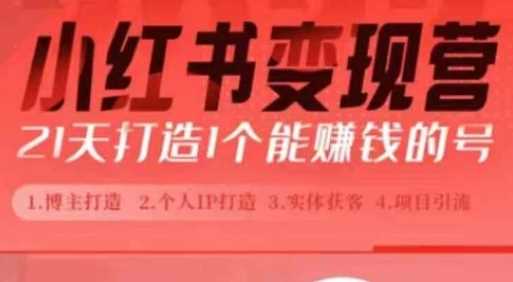 小红书博主课，21天从0到1打造1个能赚钱的红薯号，适用于新手小白-徐小晨博客
