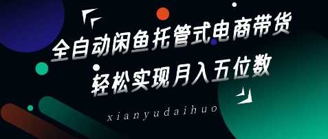 全自动闲鱼托管式电商带货，轻松实现月入五位数【揭秘】-徐小晨博客