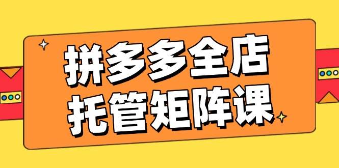拼多多全店托管矩阵课，盈利动销玩法，高效计划设置，提升店铺效益-徐小晨博客