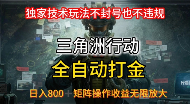 三角洲最新全自动G机，独家技术玩法，不封号也不违规， 日入8张+可矩阵操作，收益无限放大【揭秘】-徐小晨博客