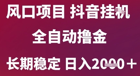 风口项目，六月最新玩法抖音无人挂G，全自动撸金，长期稳定 日入2k+【揭秘】-徐小晨博客