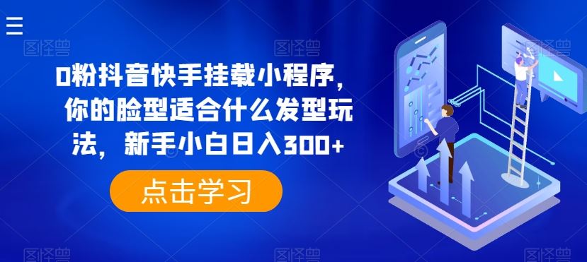 0粉抖音快手挂载小程序，你的脸型适合什么发型玩法，新手小白日入300+【揭秘】-徐小晨博客