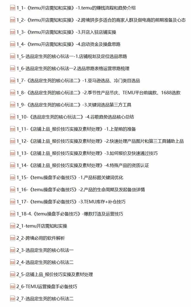 2024-TEMU拼多多·跨境开店、运营、选品（25节视频课）-徐小晨博客