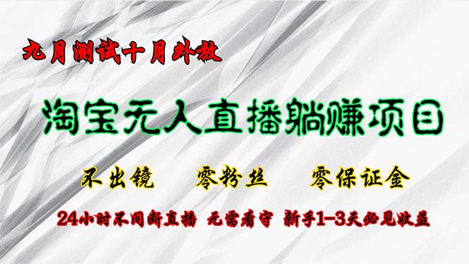 淘宝无人直播最新玩法，九月测试十月外放，不出镜零粉丝零保证金，24小…-徐小晨博客