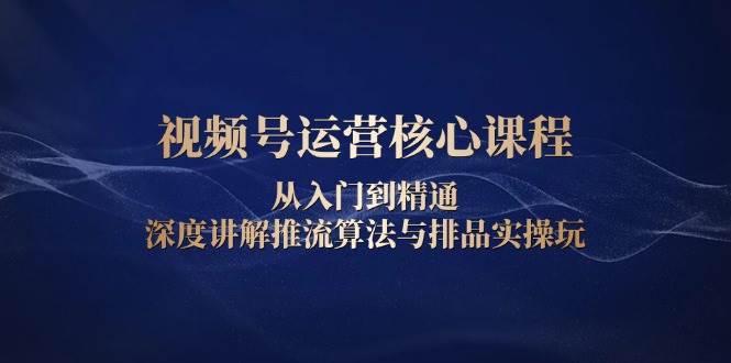 视频号运营核心课程，从入门到精通，深度讲解推流算法与排品实操玩-徐小晨博客