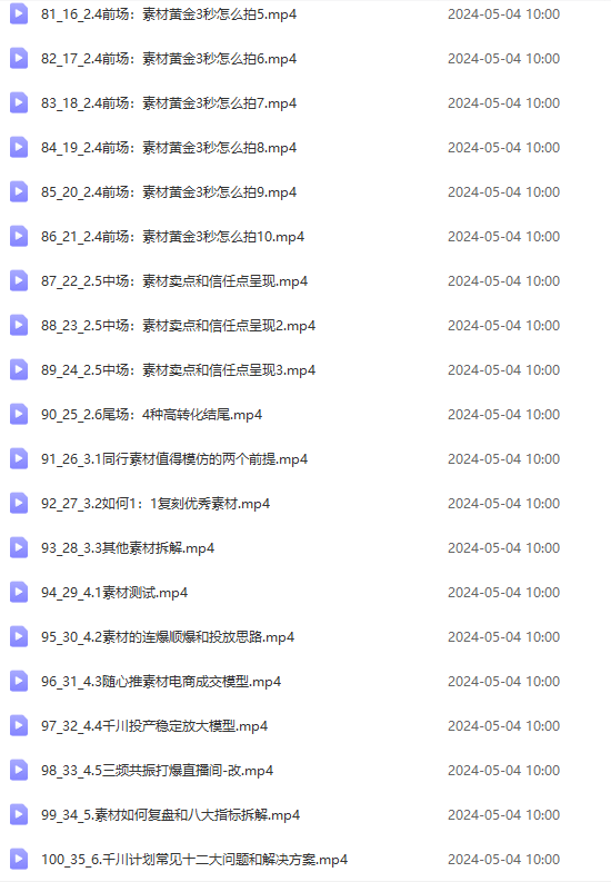 2024单品正价起号，直播素材投流选品：选品课+投流课+素材课+卡首屏/100节-徐小晨博客