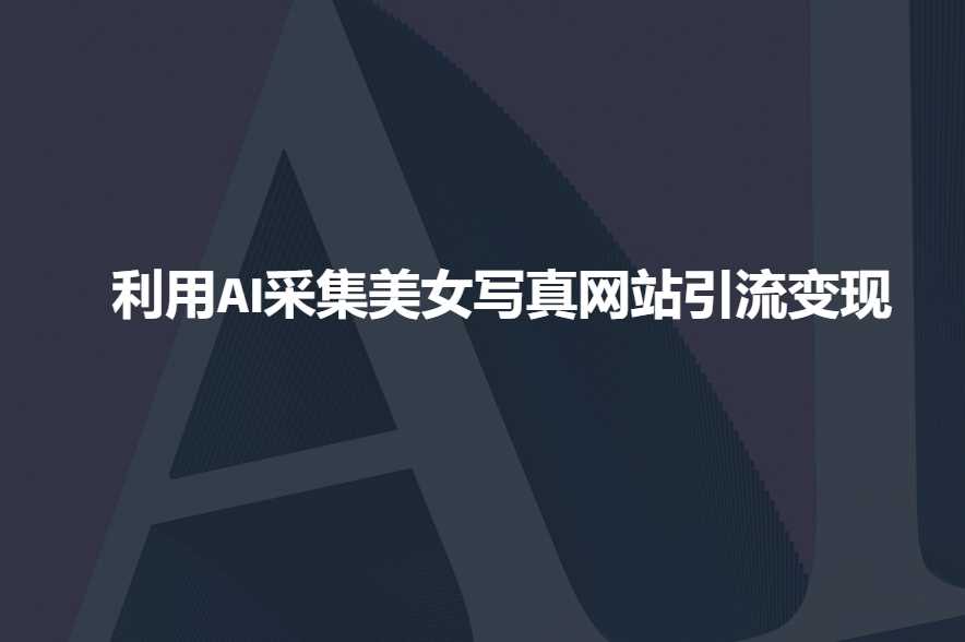 利用AI采集美女写真网站引流变现，引流嘎嘎的-徐小晨博客