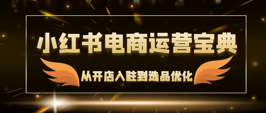 小红书电商运营宝典：从开店入驻到选品优化，一站式解决你的电商难题-徐小晨博客
