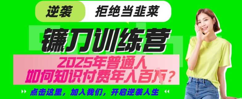 【网创项目终点站-镰刀训练营超级IP合伙人】25年普通人如何通过“知识付费”年入百个-仅此一版【揭秘】-徐小晨博客
