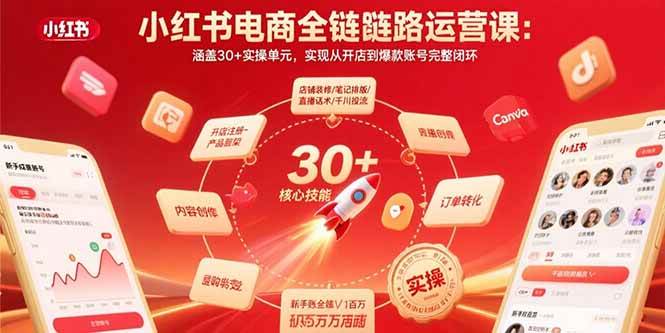 小红书电商全链路运营课：涵盖30+实操单元，实现从开店到爆款账号完整闭环-徐小晨博客