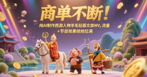 商单不断！纯AI制作西游人物羊毛毡版文旅MV，流量+节目效果统统拉满-徐小晨博客